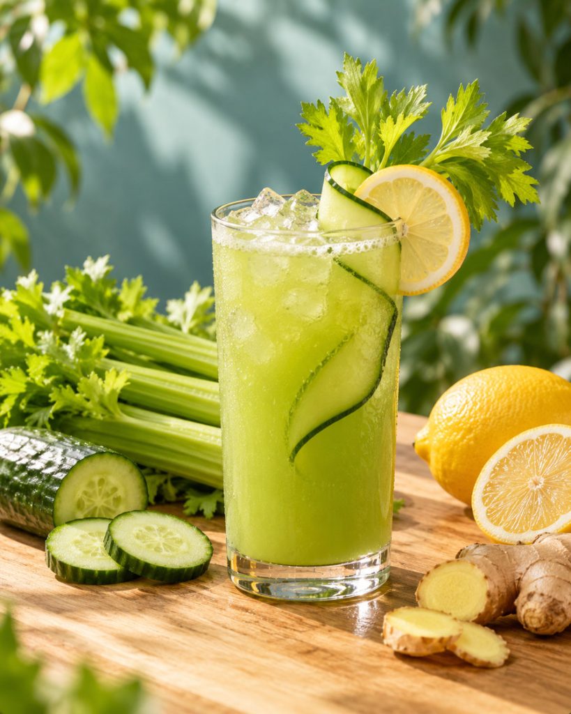 Celery Cucumber Lemon Ginger Juice