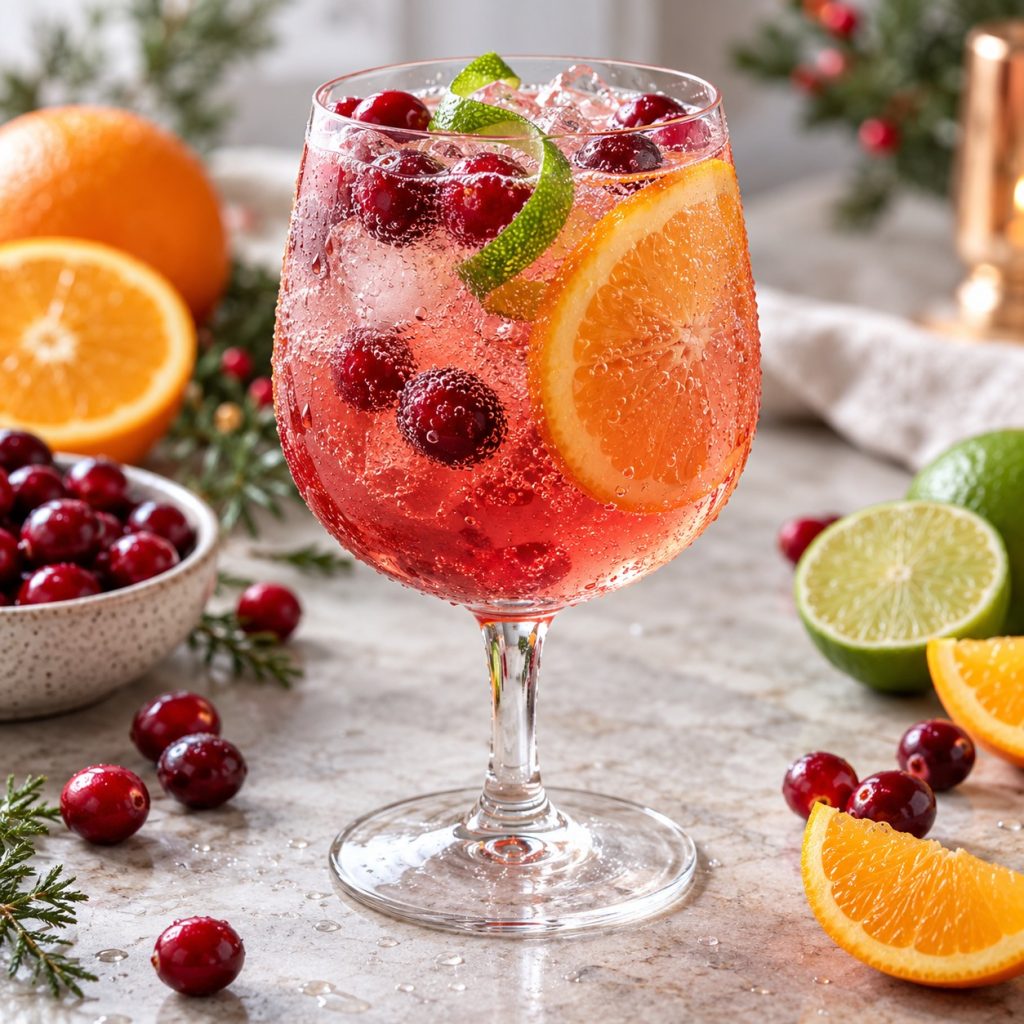 Cranberry Orange Lime Sparkler