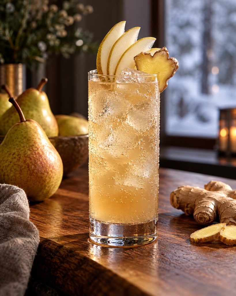 Pear-Ginger Shrub Sparkler
