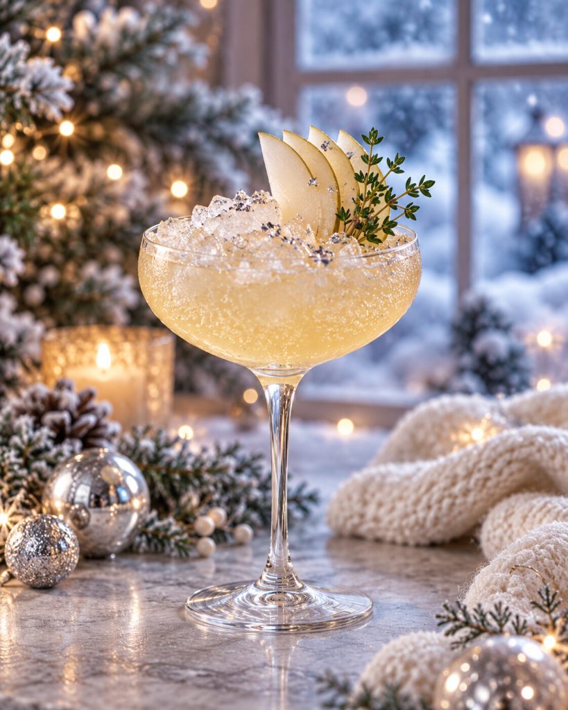 Pear Ginger Snowfall Fizz