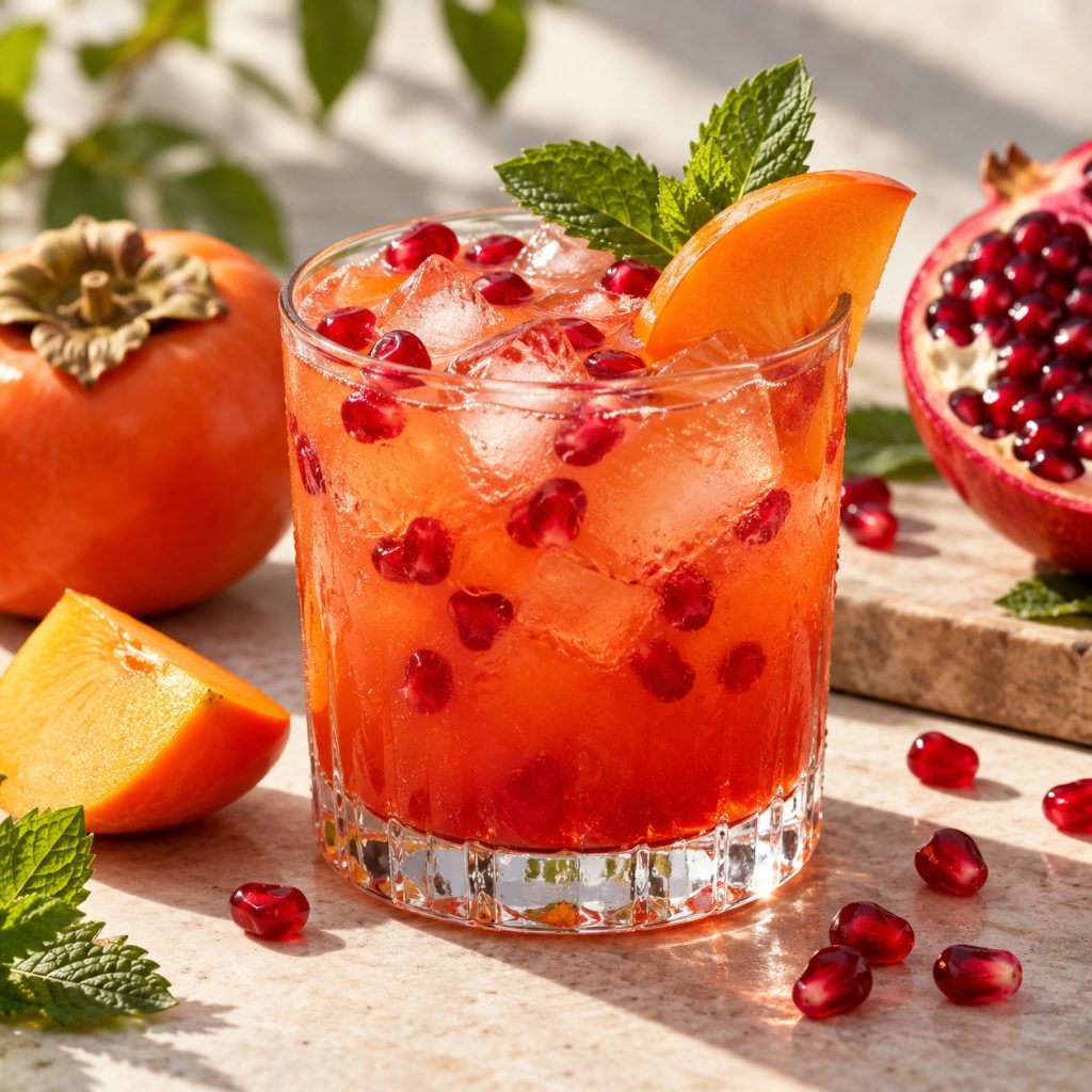 Persimmon Pomegranate Lemonade