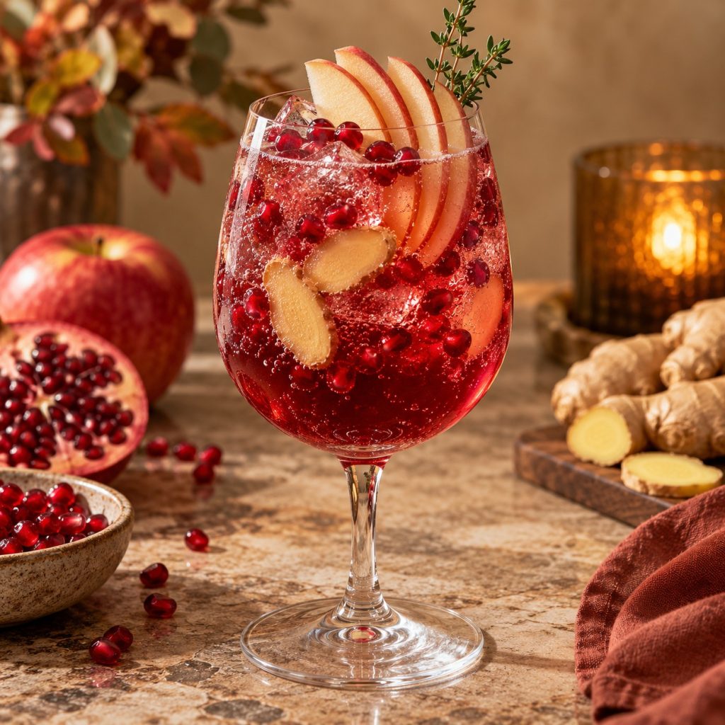Pomegranate Apple Ginger Spritz