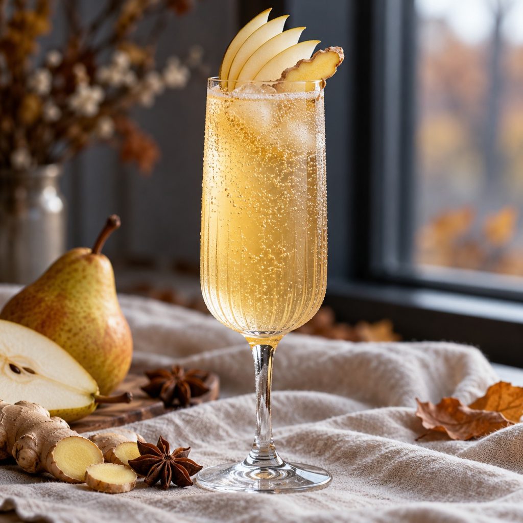 Spiced Pear Ginger Fizz