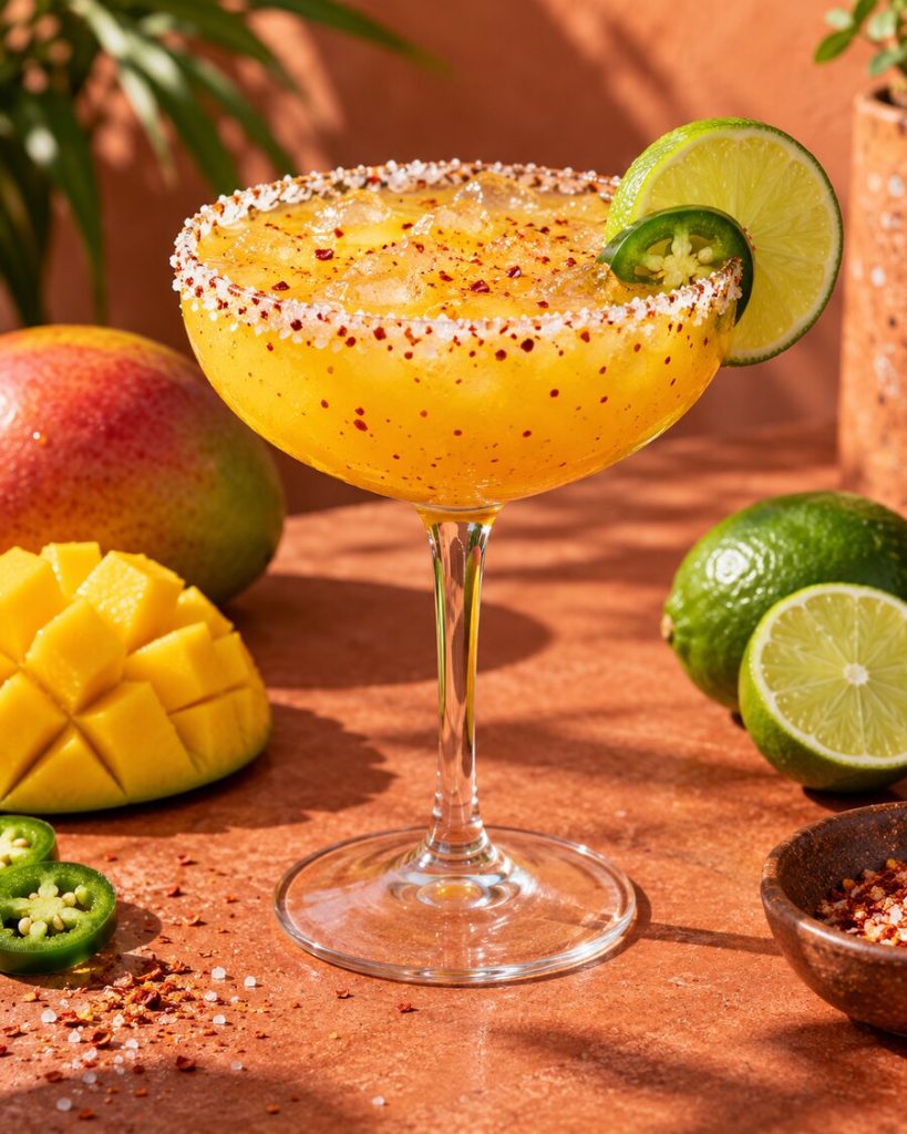 Spicy Mango-Lime Margarita Mocktail
