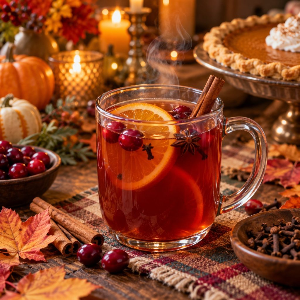 Warm Mulled Apple-Cranberry Cider